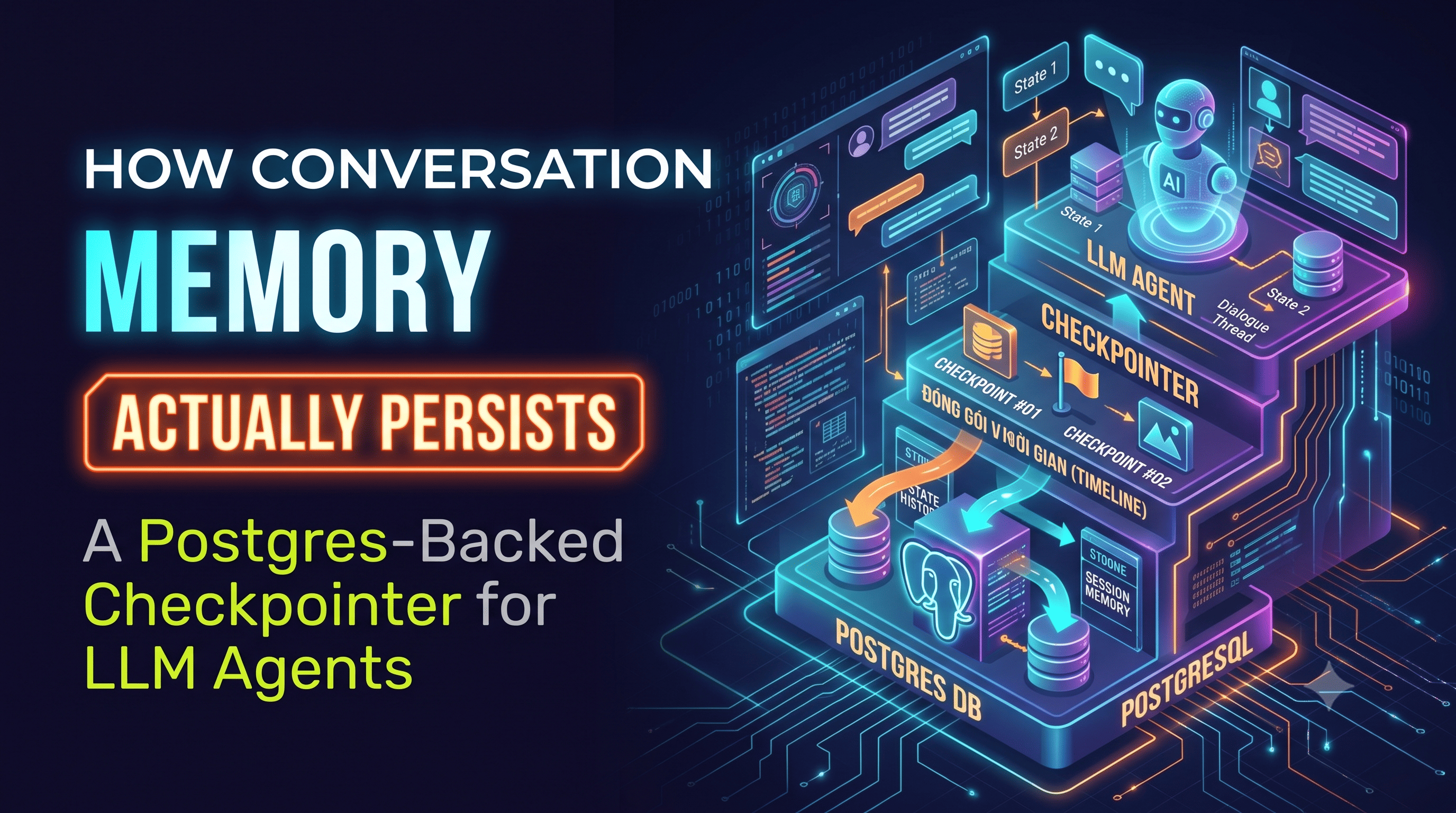 Cover Image for How Conversation Memory Actually Persists: A Postgres-Backed Checkpointer for LLM Agents
