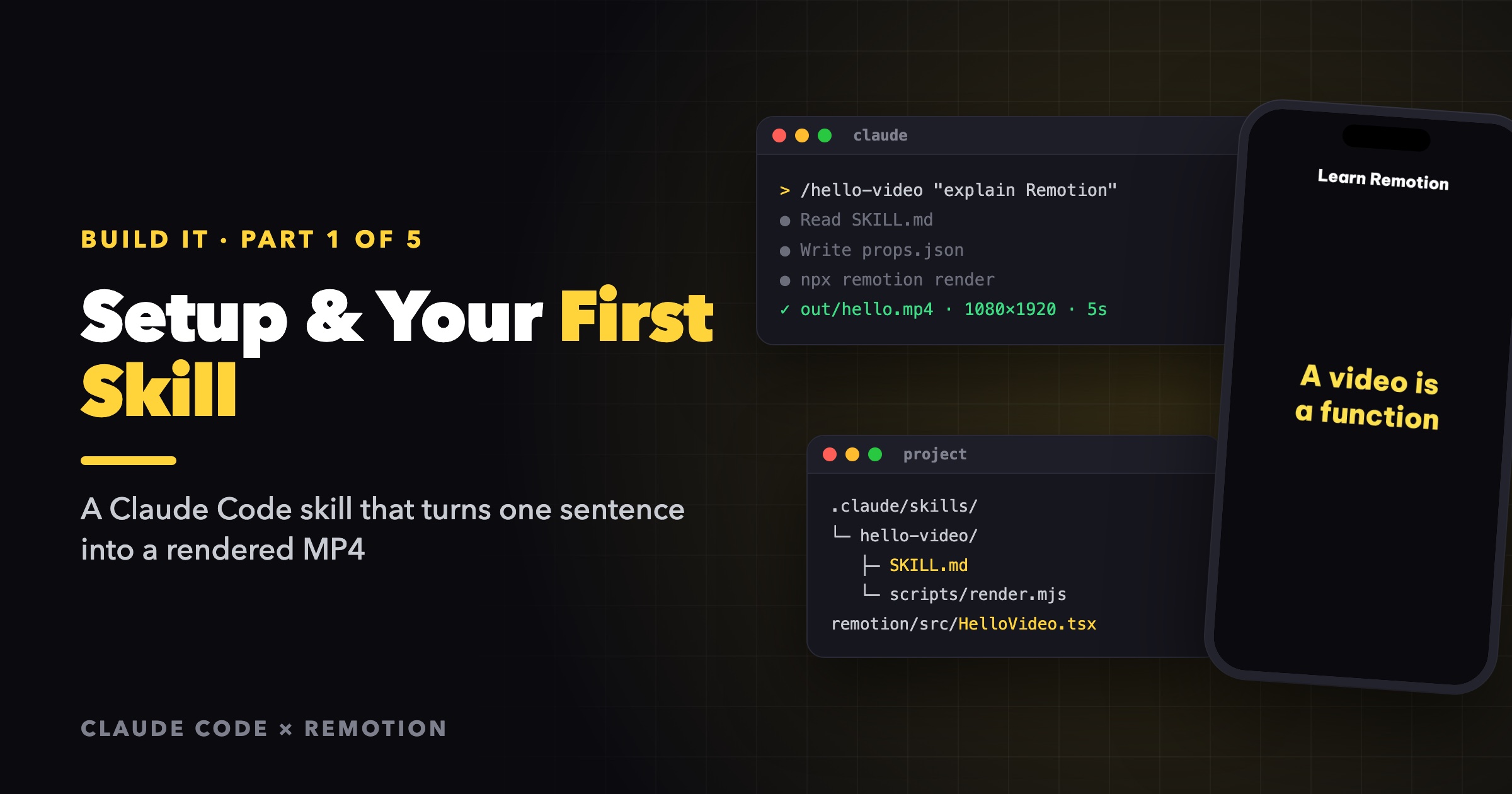 Cover Image for Build an AI Video Studio with Claude Code and Remotion: Setup and Your First Skill