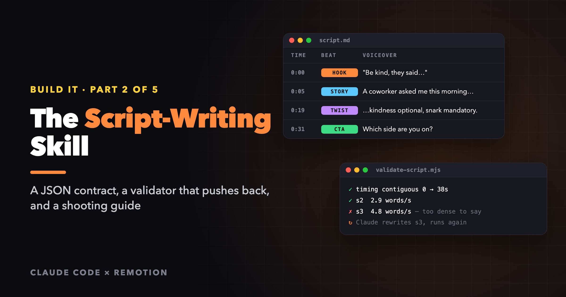 Cover Image for Build an AI Video Studio, Part 2: A Claude Code Skill That Writes Filmable Scripts