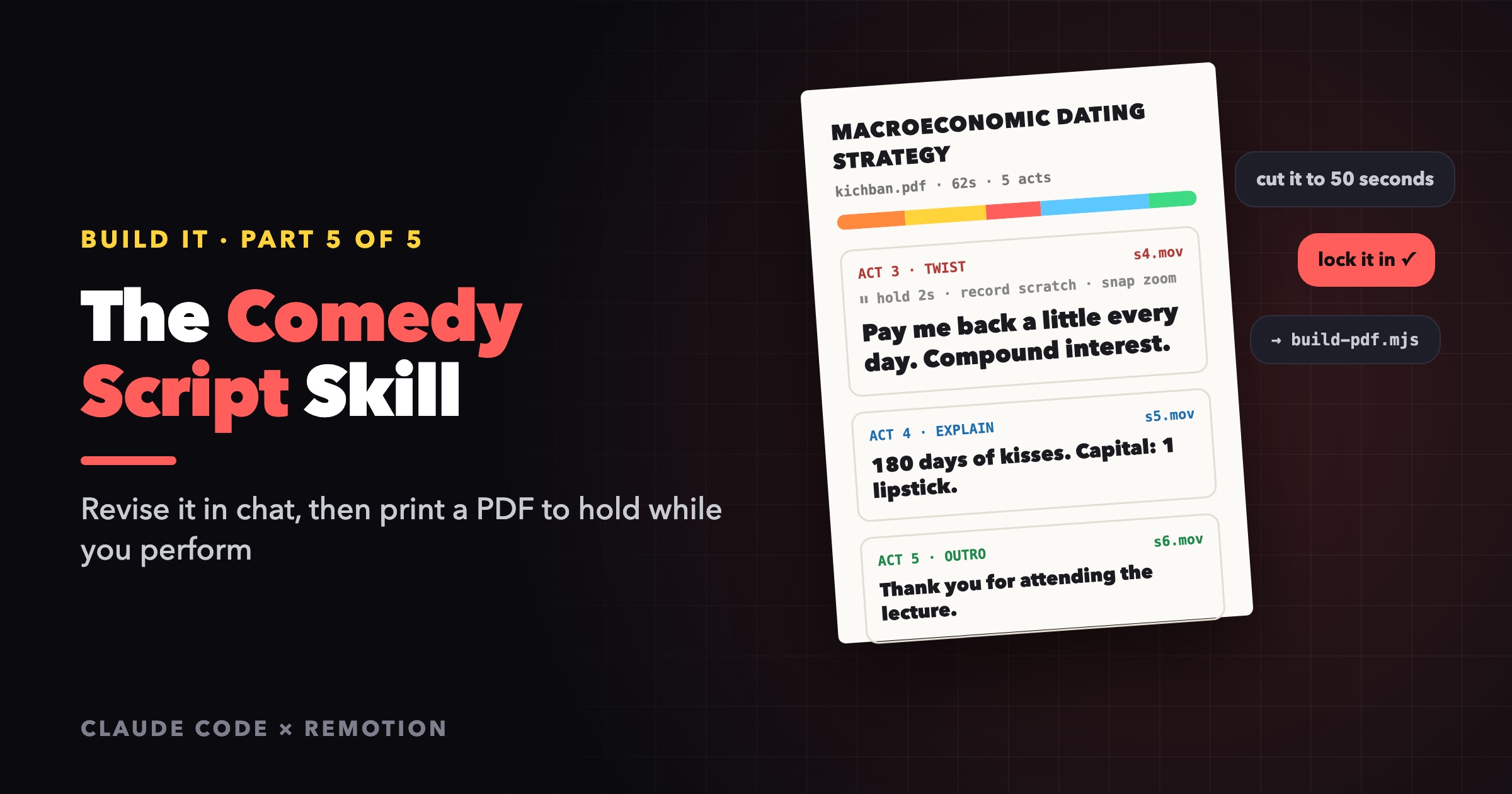 Cover Image for Build an AI Video Studio, Part 5: A Comedy Script Skill with a Review Loop and PDF Export