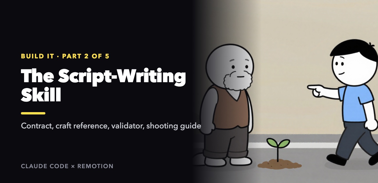 Cover Image for Build an AI Video Studio, Part 2: A Claude Code Skill That Writes Filmable Scripts